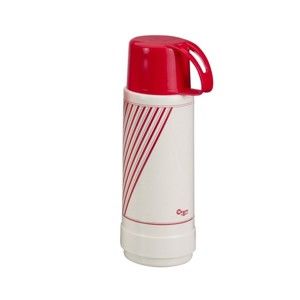 Červeno-bílá termo láhev Metaltex Vacuum, 1 l