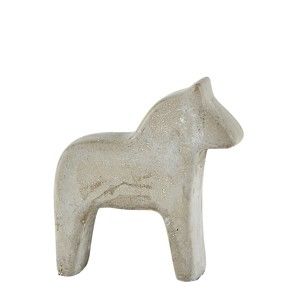 Dekorativní cementová soška KJ Collection Snowy Horse, výška 9 cm