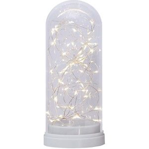 Bílá LED světelná dekorace Best Season Glass Dome, výška 25 cm