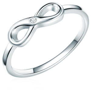 Stříbrný prsten s pravým diamantem Tess Diamonds Callum, vel. 54