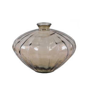 Kouřově hnědá váza z recyklovaného skla Ego Dekor Etnico, 14 l