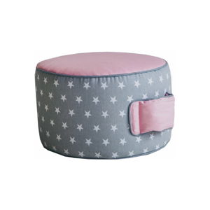 Růžový dětský bavlněný puf VIGVAM Design Stars, ⌀ 35 cm