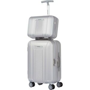 Set bílého kosmetického kufříku a kufru na kolečkách Murano Spider