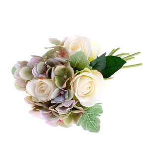 Umělá dekorace ve tvaru kytice růže s hortenzií Dakls Hanz