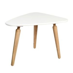 Konferenční stolek s bílou deskou z dubového dřeva Folke Cappuccino, výška 53 x 45 x 67 cm