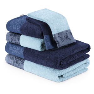 Sada 6 modrých ručníků a osušek AmeliaHome