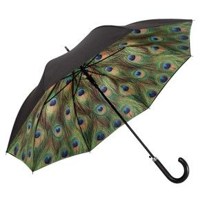 Zelený holový deštník s dvojitou vrstvou Von Lilienfeld Peacock Double Layer, ø 100 cm