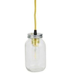 Závěsné stropní svítidlo se žlutým kabelem Le Studio Mason Jar Lamp Wire