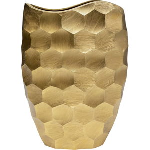 Hliníková váza ve zlaté barvě Kare Design Aria Comb, výška 49,5 cm