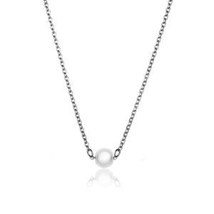 Dámský náhrdelník s příveškem ve tvaru perly z nerezové oceli stříbrné barvy Emily Westwood Pearl