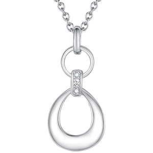 Stříbrný náhrdelník s pravým diamantem Tess Diamonds Édith, délka 50 cm