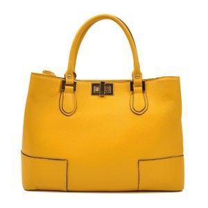 Žlutá kožená kabelka Anna Luchini Misseria