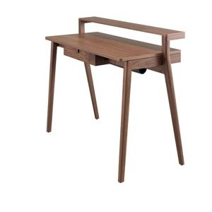 Pracovní stůl z ořechového dřeva s výsuvkou deskou a zásuvkou Wewood - Portuguese Joinery Secreta
