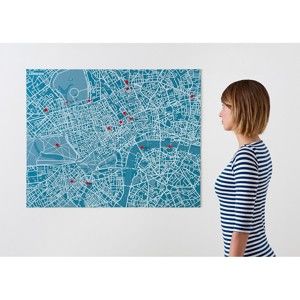 Modrá nástěnná mapa Palomar Pin Londýn