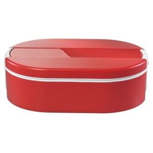 Červený oválný termo box na oběd Enjoy, 1,4 l