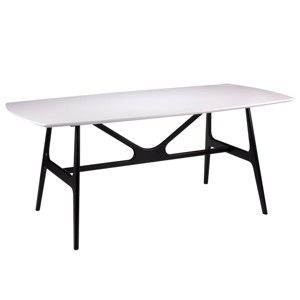 Bílý jídelní stůl s černými nohami sømcasa Gabby, 180 x 90 cm