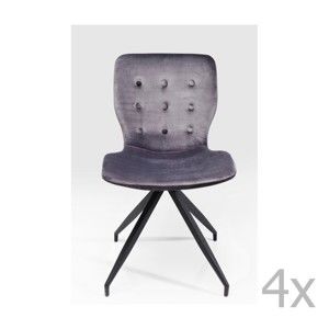 Sada 4 šedých jídelních židlí Kare Design Butterfly
