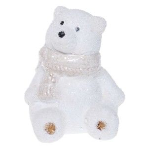 Bílá keramická dekorativní soška Ewax Polar Bear, výška 10 cm