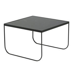 Černý konferenční stolek s deskou v dekoru mramoru 60x60 cm Gorm – Villa Collection