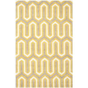 Vlněný koberec Leta, 121 x 182 cm, žlutý