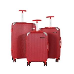 Sada 3 červených cestovních kufrů na kolečkách Travel World Ebby