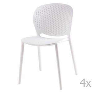 Sada 4 bílých jídelních židlí sømcasa Betsy