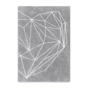 Černobílý ručně tkaný koberec HF Living Heart, 120 x 170 cm