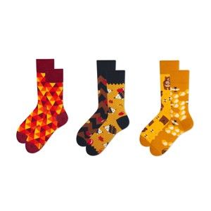 Sada 3 párů ponožek v dárkovém balení Many Mornings Flame Triangles, vel. 35-38