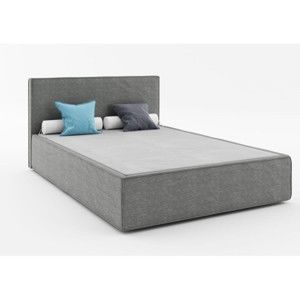 Tmavě šedá dvoulůžková postel Absynth Mio Soft, 140 x 200 cm