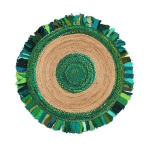 Kruhový koberec z juty a bavlny Eco Rugs Verde, Ø 150 cm