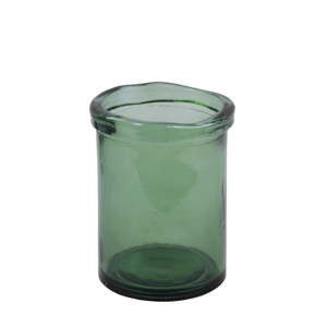 Lahvově zelená váza z recyklovaného skla Ego Dekor Simplicity, výška 20 cm
