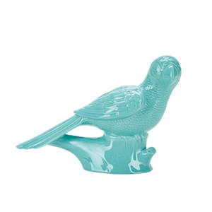 Mentolově zelená keramická soška ve tvaru papouška Miss Étoile