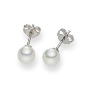 Bílé perlové náušnice Pearls of London Elegance