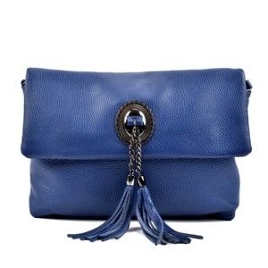 Modrá kožená kabelka Roberta M Musso