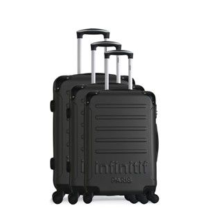 Sada 3 tmavě šedých cestovních kufrů na kolečkách Infinitif Horten-A