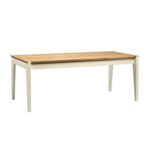 Stůl z borovicového dřeva s bílými nohami Askala Hook, délka 190 cm