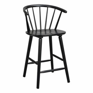 Černá barová židle z kaučukového dřeva Rowico Carmen