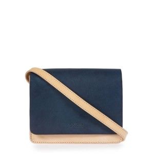 Béžovo-modrá kožená taška přes rameno O My Bag Audrey Mini, 19 x 16 cm