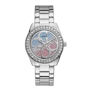 Dámské hodinky ve stříbrné barvě s páskem z nerezové oceli Guess Karlton