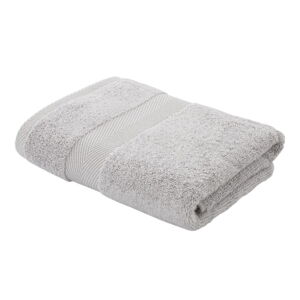 Světle šedý bavlněný ručník s příměsí hedvábí 50x90 cm – Bianca