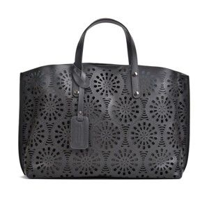 Černá kožená kabelka Mangotti Bags Lulia