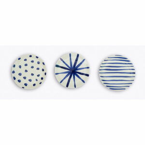 Sada 3 dezertních keramických talířů Madre Selva Blue Dots, ø 18 cm