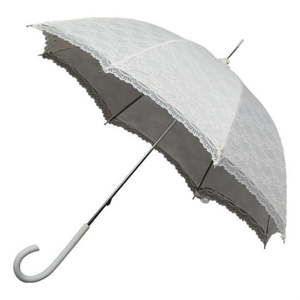 Bílý holový deštník Ambiance Falconetti Victorian Lace, ⌀ 90 cm