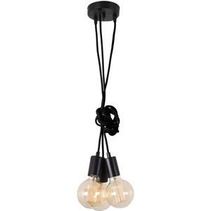 Černé stropní svítidlo s 3 žárovkami Filament Style Spider Lamp