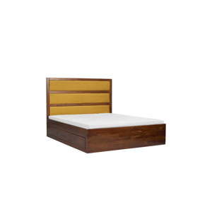 Dvoulůžková postel z masivního borovicového dřeva SKANDICA Magnus Dark, 200 x 200 cm