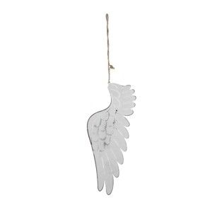 Bílá závěsná dekorace ve tvaru křídla Ego Dekor Wing, výška 23 cm