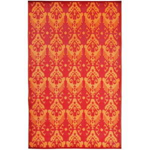 Červeno-oranžový oboustranný koberec vhodný i do exteriéru Green Decore Ikat, 180 x 120 cm