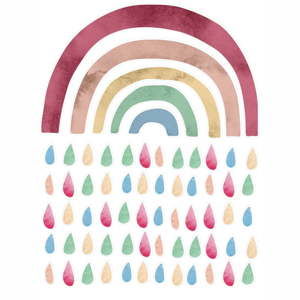 Nástěnná vinylová samolaepka Tanuki Rainbow