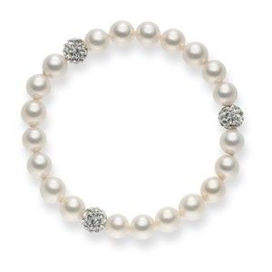 Perlový náramek Pearls of London White Lady, délka 19 cm