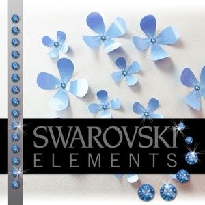 Sada 15 adhezivních Swarovski krystalů Fanastick Sapphire